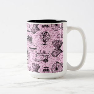 Pink Steampunk Pattern Coffee Mug