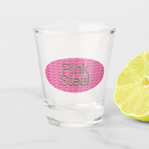 Pink Steel oval shot glass