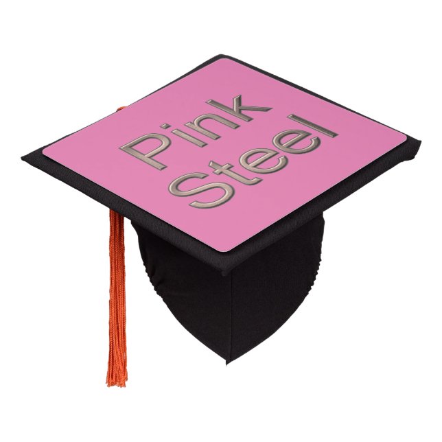 Pink Steel pink graduation cap (Angled)