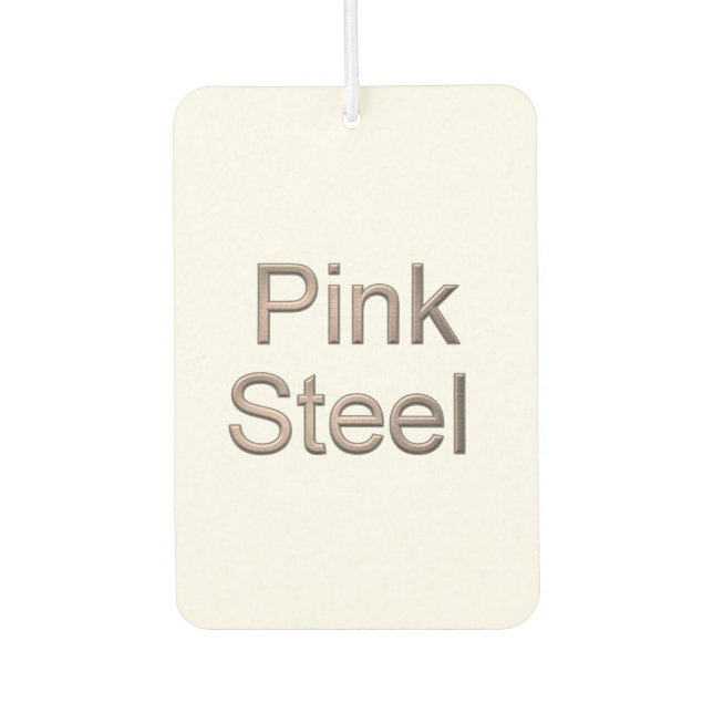 Pink Steel white car air freshener (Front)