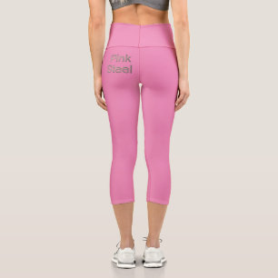 Pink Steel word pink capris pants