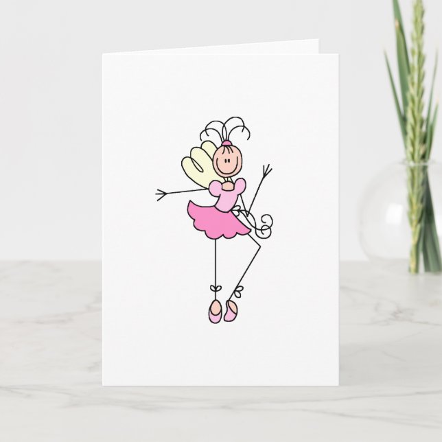 Pink Stick Ballerina Four Card (Front)