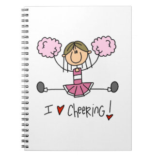 Pink Stick Figure Cheerleader T-shirts and Gifts Notebook