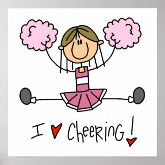 Pink Stick Figure Cheerleader T-shirts and Gifts Poster