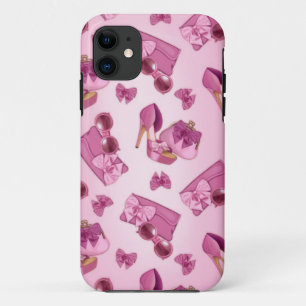 Pink stiletto and bow purse iPhone 11 case