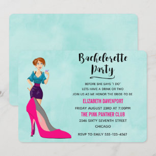 Pink Stiletto and Party Girl Bachelorette Invite