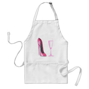 Pink Stiletto Shoe and Champagne Glass Standard Apron