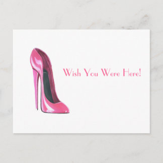 pink stiletto shoe postcard