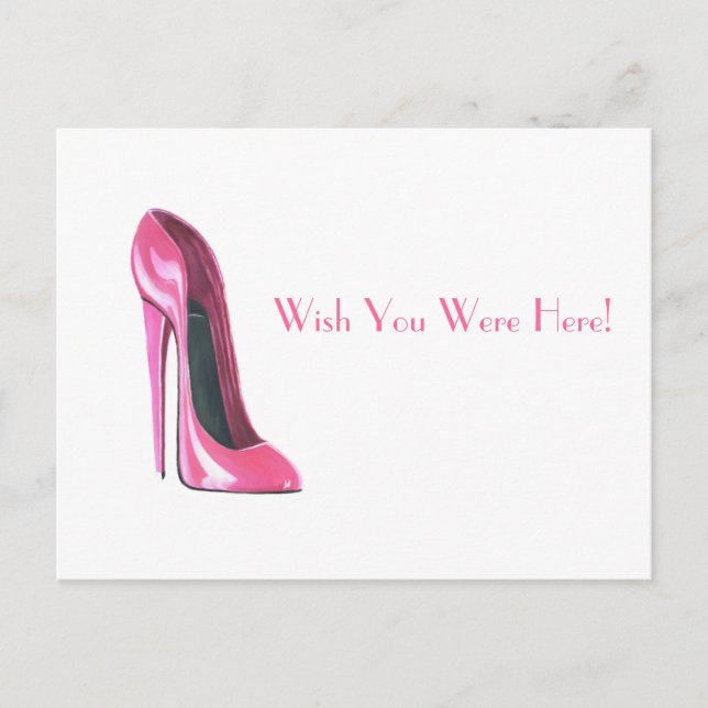 pink stiletto shoe postcard (Front)