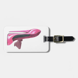 Pink Stiletto Shoes Art Luggage Tag