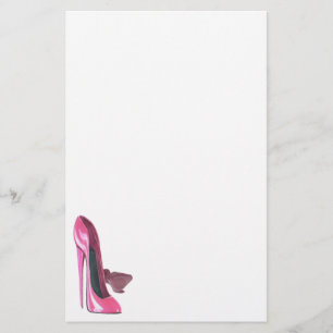 Pink Stiletto Shoes Art Stationery