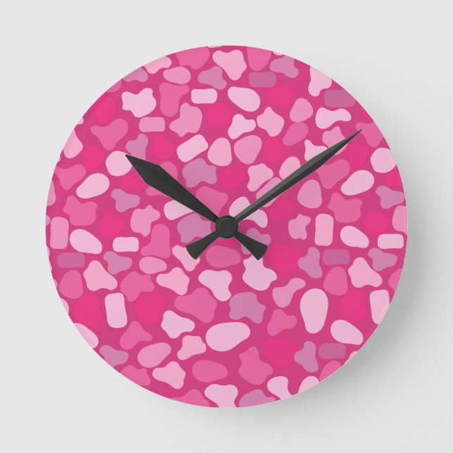 Pink Stone Pattern- Round Clock (Front)