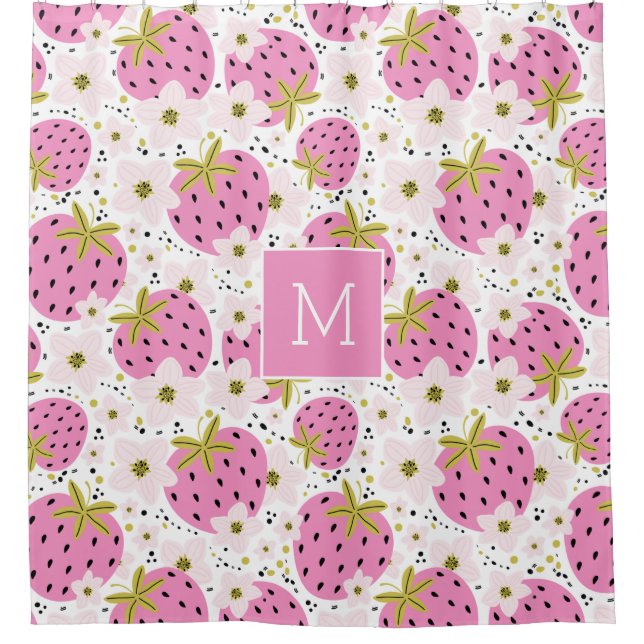 Pink Strawberries Custom Monogram (Front)