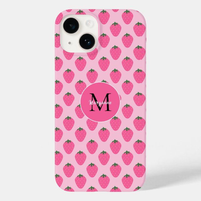 Pink Strawberries, cute customized Case-Mate iPhone Case (Back)