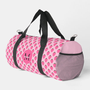 Pink Strawberries, cute customized girls Duffle Bag
