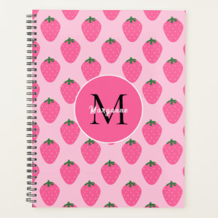 Pink Strawberries, cute customized Planner