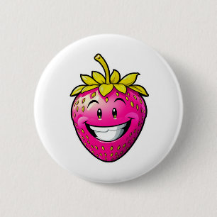 Pink Strawberry 2 Inch Round Button
