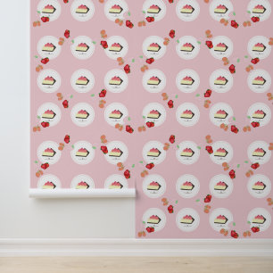 Pink Strawberry Cake Wallpaper