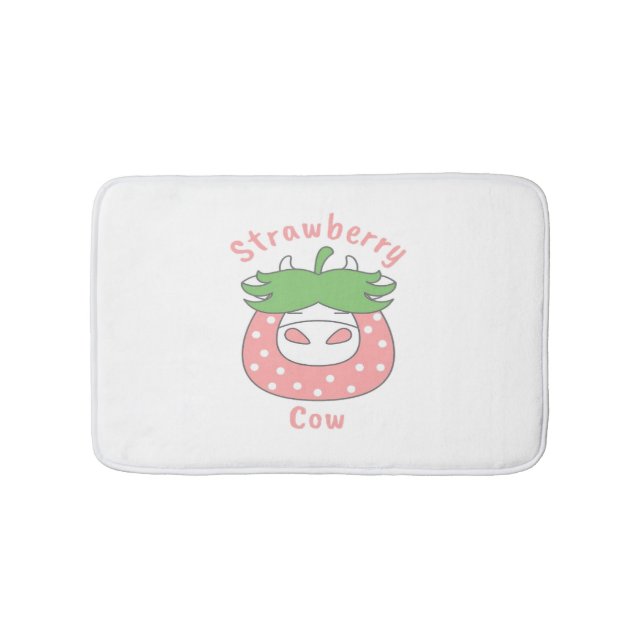 Pink Strawberry Cow Classic T-Shirt Bath Mat (Front)