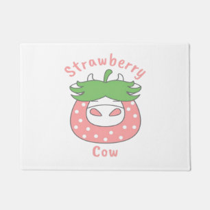 Pink Strawberry Cow Classic T-Shirt Doormat