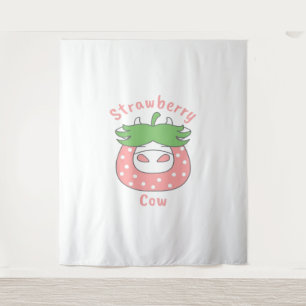 Pink Strawberry Cow Classic T-Shirt Tapestry
