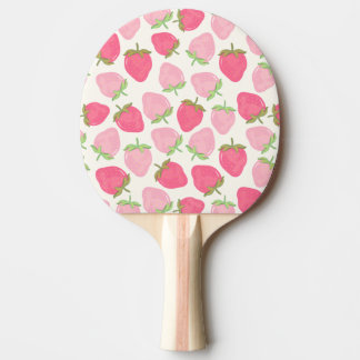 Pink Strawberry Cute and Fruity Ping Pong Paddle