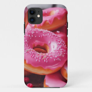Pink Strawberry Donuts iPhone 11 Case