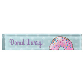 Pink Strawberry Doughnut Nameplate