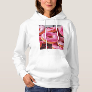 Pink Strawberry Doughnuts Hoodie