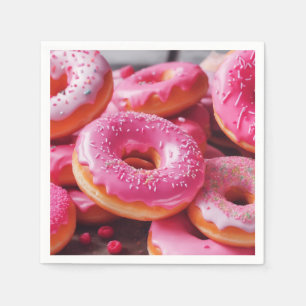Pink Strawberry Doughnuts Napkin