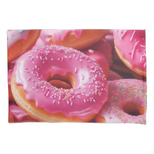 Pink Strawberry Doughnuts Pillowcase
