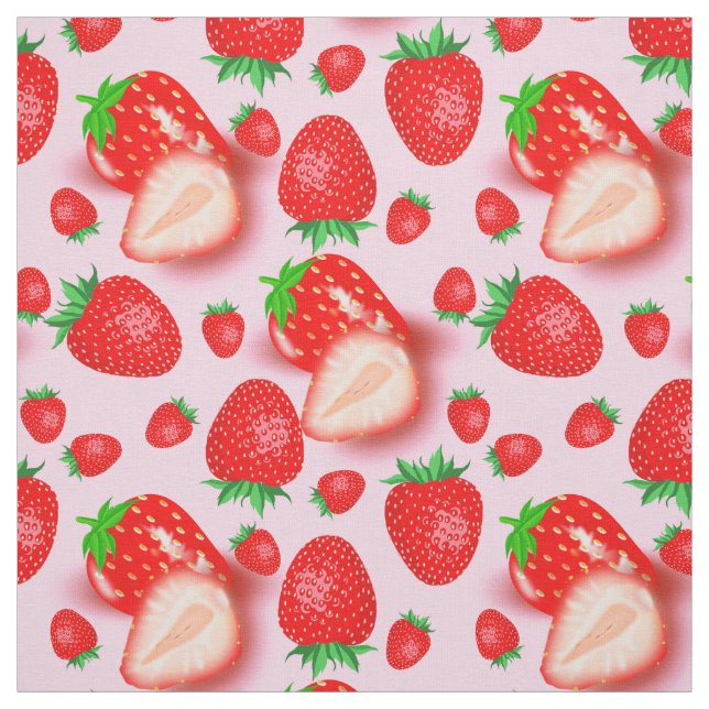 Pink Strawberry Fabric (Swatch)