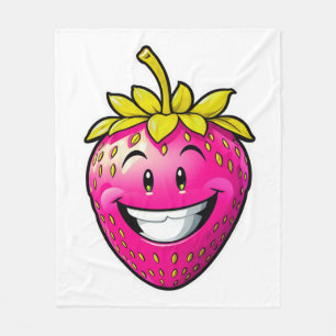 Pink Strawberry Fleece Blanket