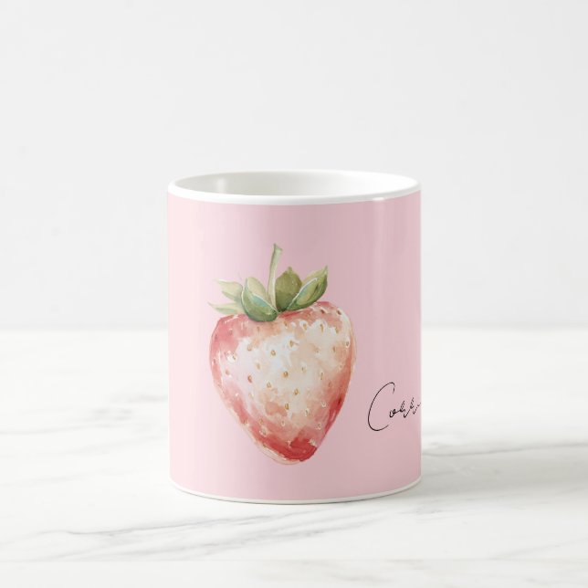 Pink Strawberry Fruit Coffee Mug (Center)