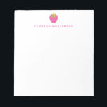 Pink Strawberry Fruit Personalized Stationery  Notepad<br><div class="desc">Personalized Stationery Notepad with Cute Pink Summer Strawberry</div>