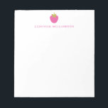 Pink Strawberry Fruit Personalized Stationery  Notepad<br><div class="desc">Personalized Stationery Notepad with Cute Pink Summer Strawberry</div>