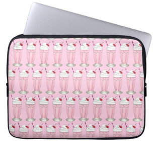 Pink Strawberry Ice Cream Shake Milkshake Dessert Laptop Sleeve