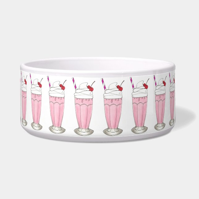 Pink Strawberry Ice Cream Shoppe Milkshake Dessert (Front)