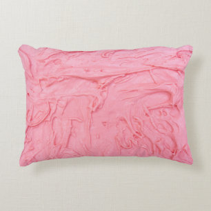 Pink Strawberry Ice Cream Texture Accent Pillow
