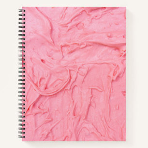 Pink Strawberry Ice Cream Texture Notebook