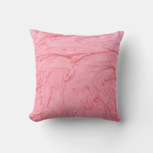 Pink Strawberry Ice Cream Texture Throw Pillow