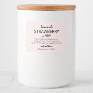 Pink Strawberry Jam Kitchen Pantry Mason Jar Food Label