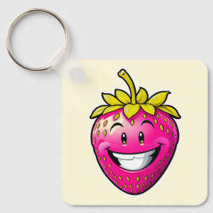 Pink Strawberry Keychain