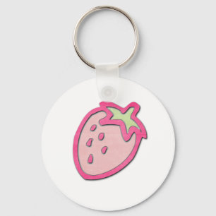 Pink Strawberry Keychain