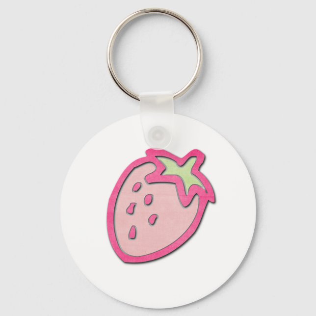 Pink Strawberry Keychain (Front)
