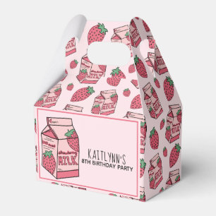 Pink Strawberry Milk Pattern Favor Box