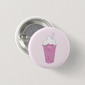 Pink Strawberry Milkshake - Pin-up Round Badge 1 Inch Round Button