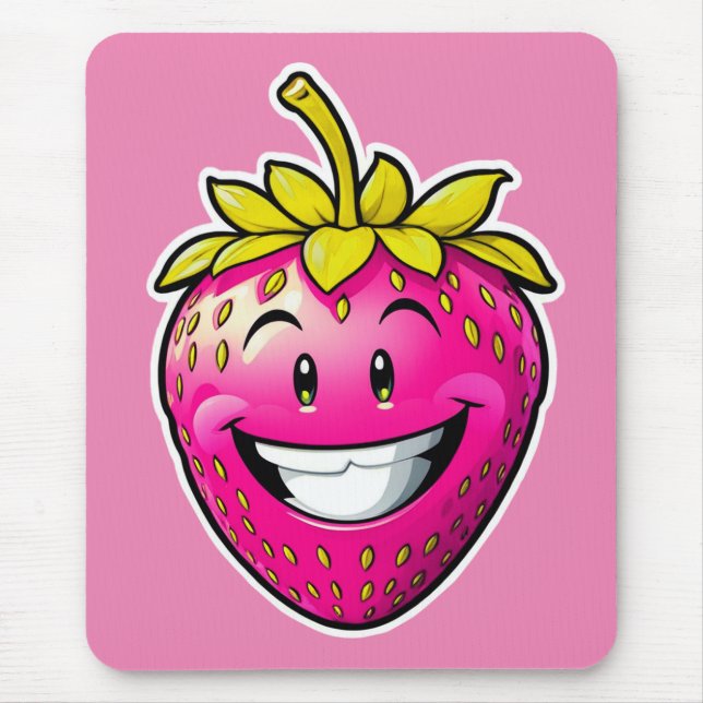Pink Strawberry  Mouse Pad (Front)