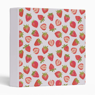 Pink Strawberry pattern Binder