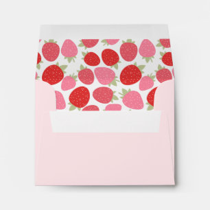 Pink Strawberry Print Envelope